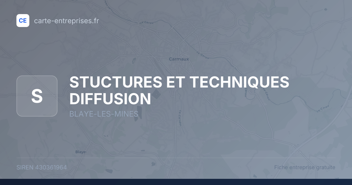 STUCTURES ET TECHNIQUES DIFFUSION — 430361964 — fiche entreprise