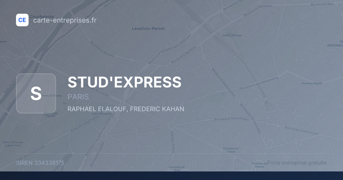 STUD'EXPRESS — 334338175 — fiche entreprise