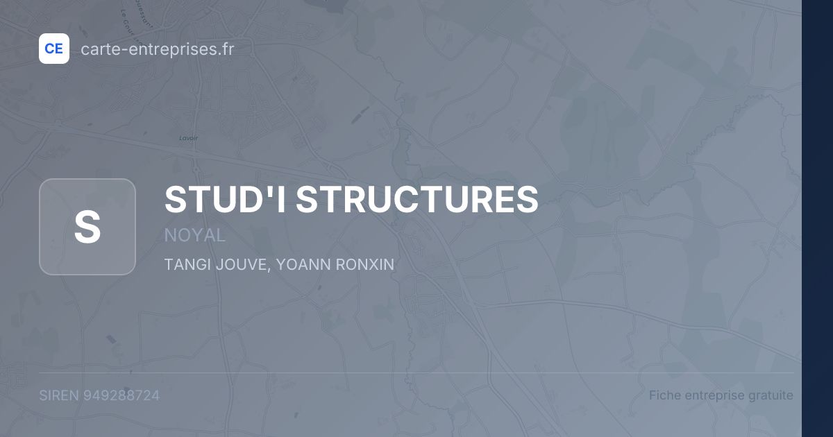 STUD'I STRUCTURES — 949288724 — fiche entreprise