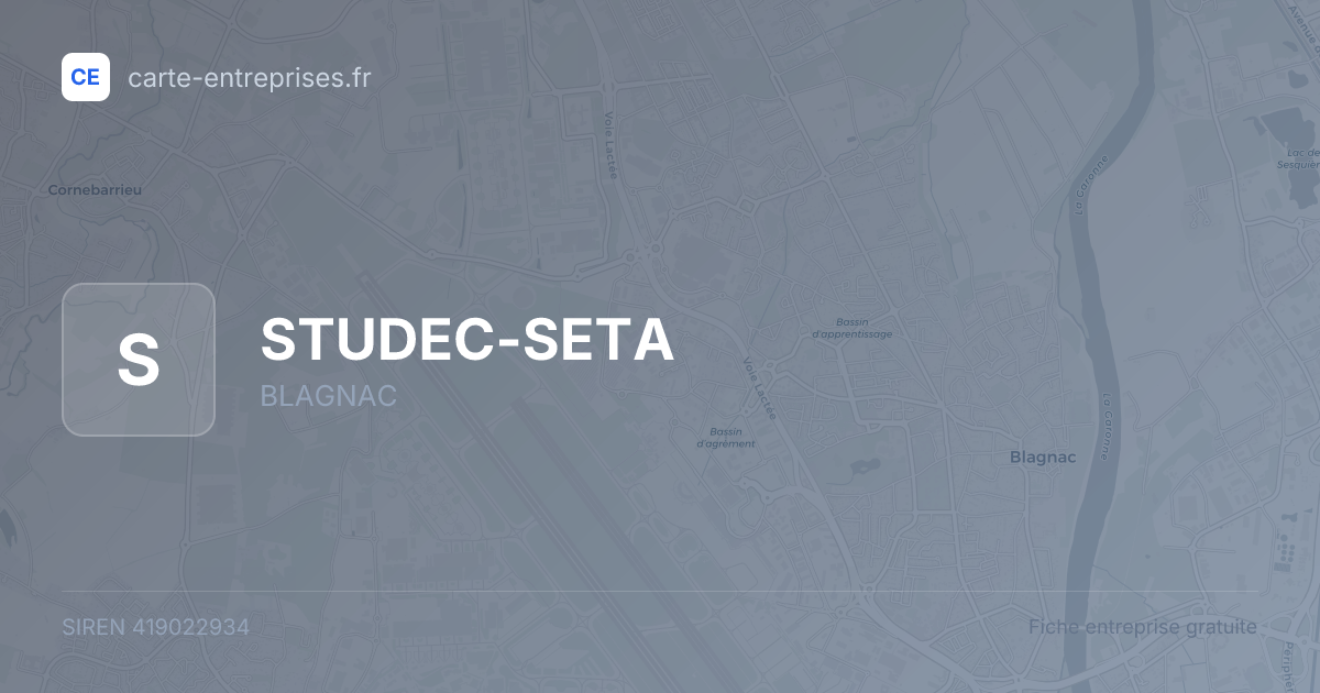 STUDEC-SETA — 419022934 — fiche entreprise