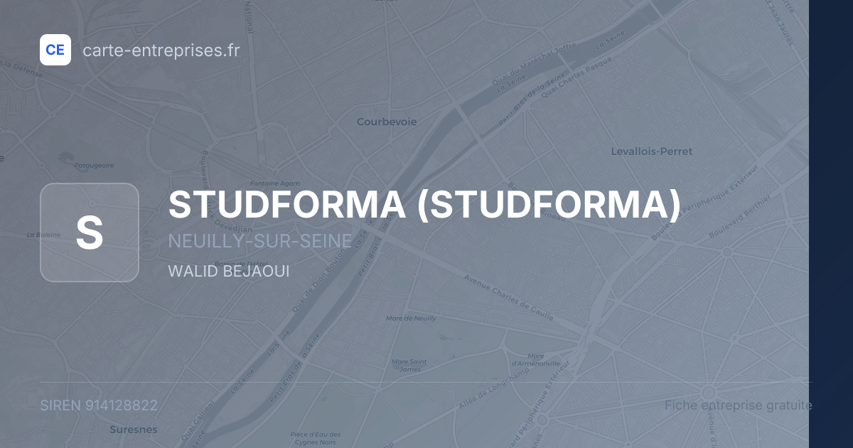 STUDFORMA — 914128822 — fiche entreprise