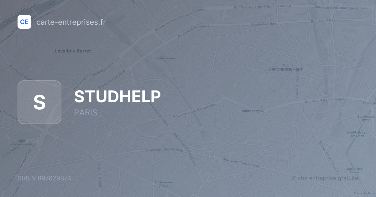 STUDHELP — 897629374 — fiche entreprise