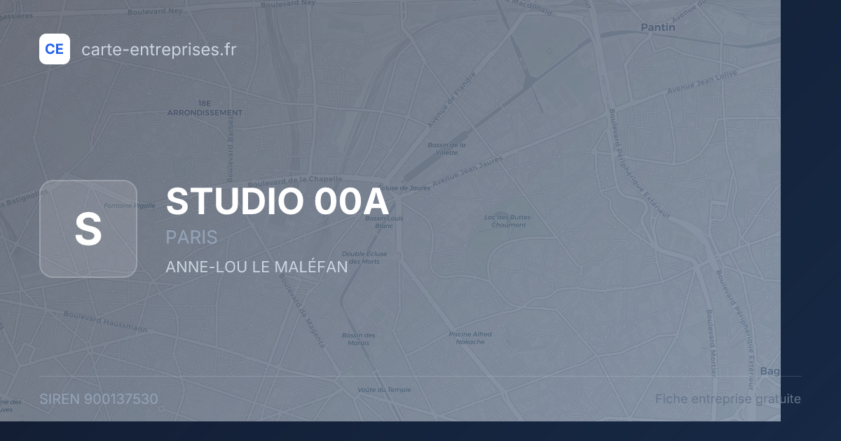 STUDIO 00A — 900137530 — fiche entreprise