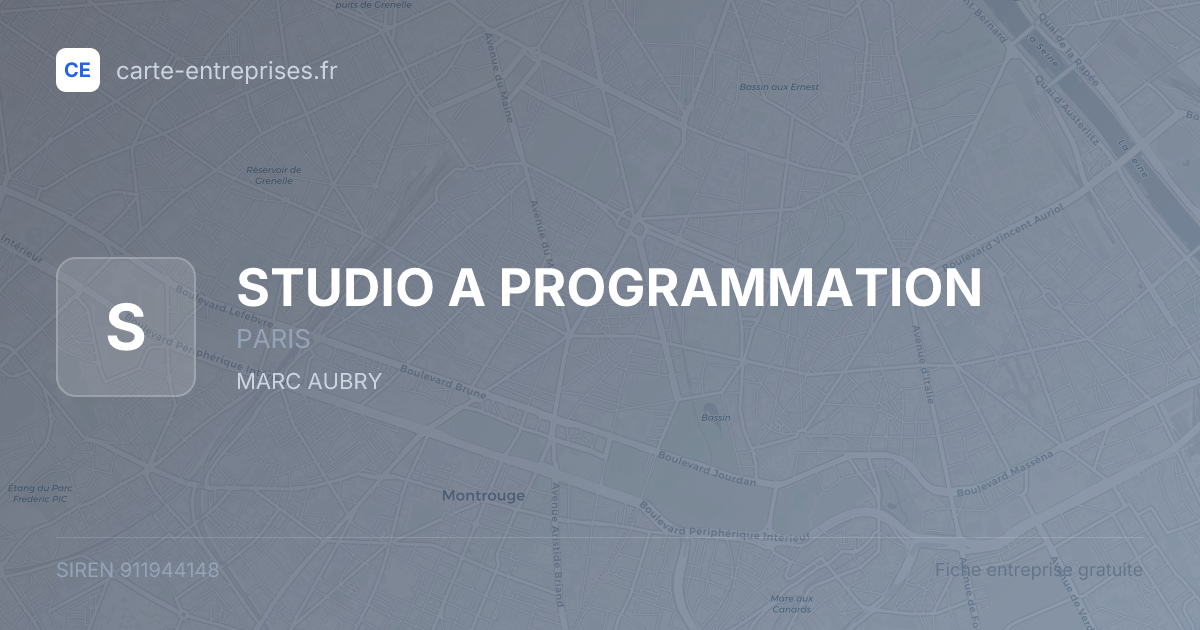 STUDIO A PROGRAMMATION — 911944148 — fiche entreprise