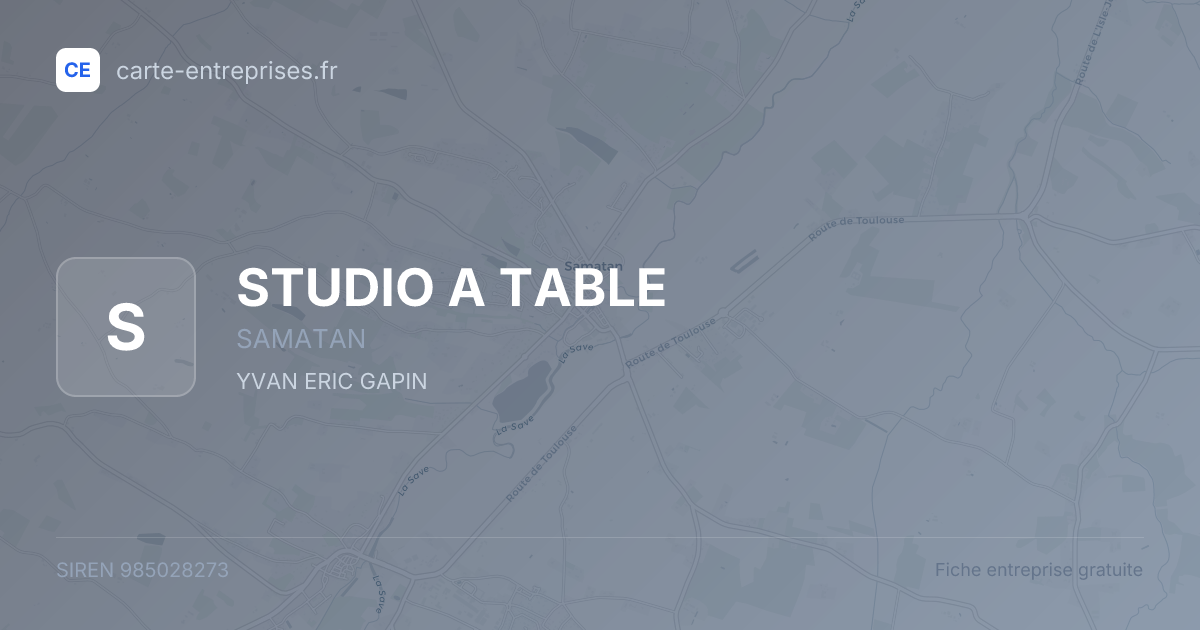 STUDIO A TABLE — 985028273 — fiche entreprise