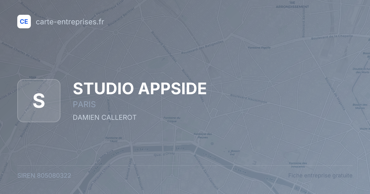 STUDIO APPSIDE — 805080322 — fiche entreprise