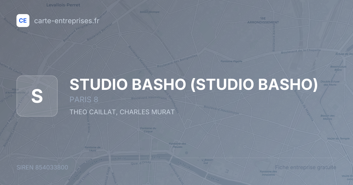 STUDIO BASHO — 854033800 — fiche entreprise
