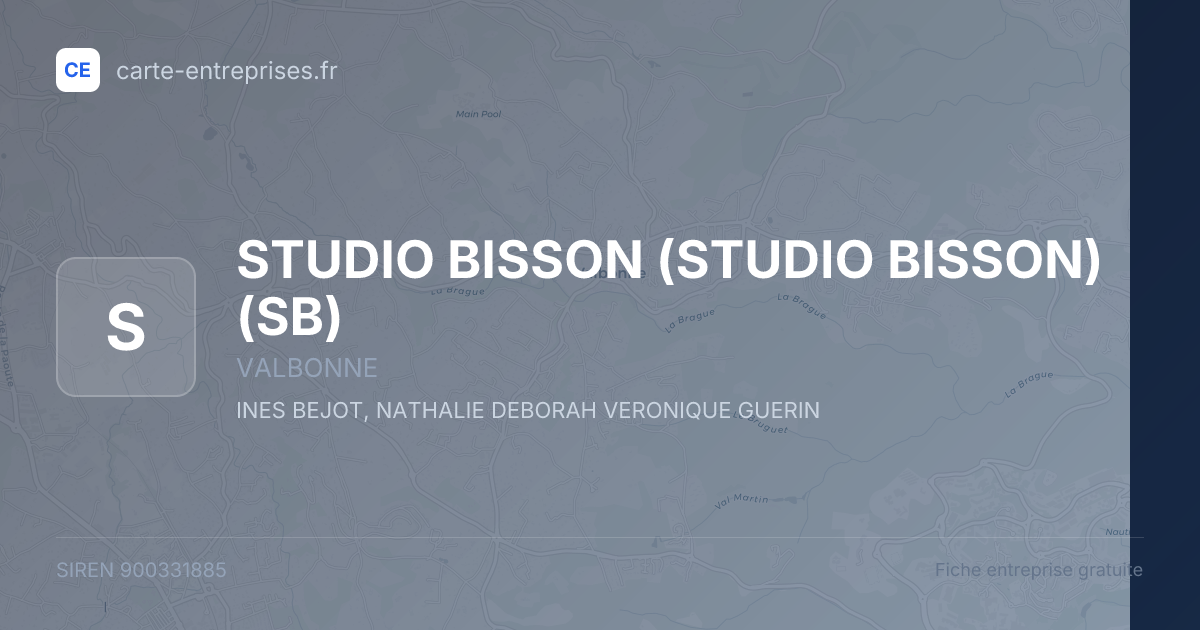 STUDIO BISSON (STUDIO BISSON) (SB) — 900331885 — fiche entreprise