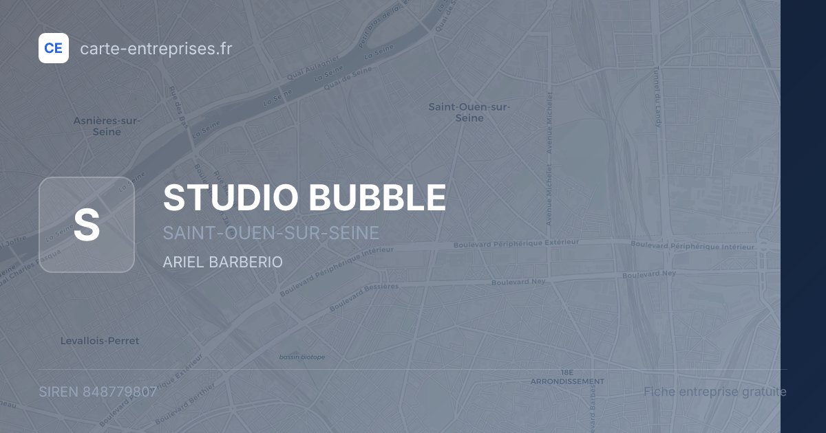 STUDIO BUBBLE — 848779807 — fiche entreprise