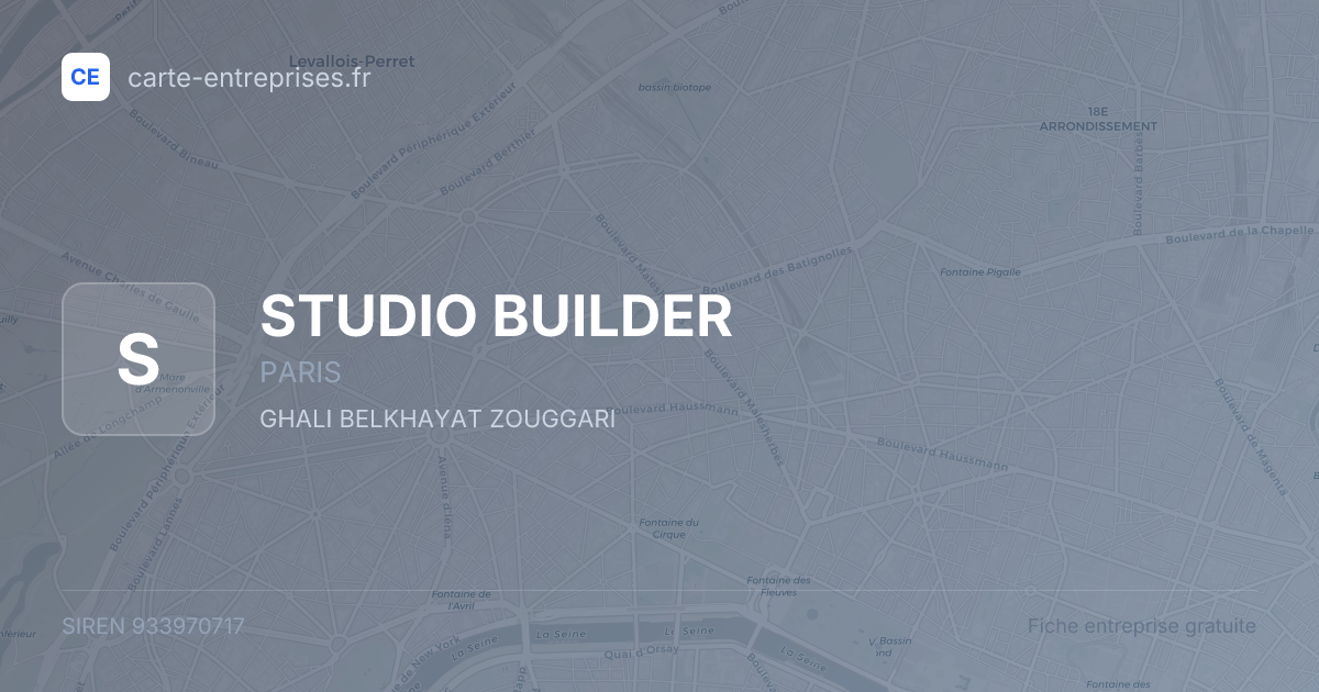 STUDIO BUILDER — 933970717 — fiche entreprise