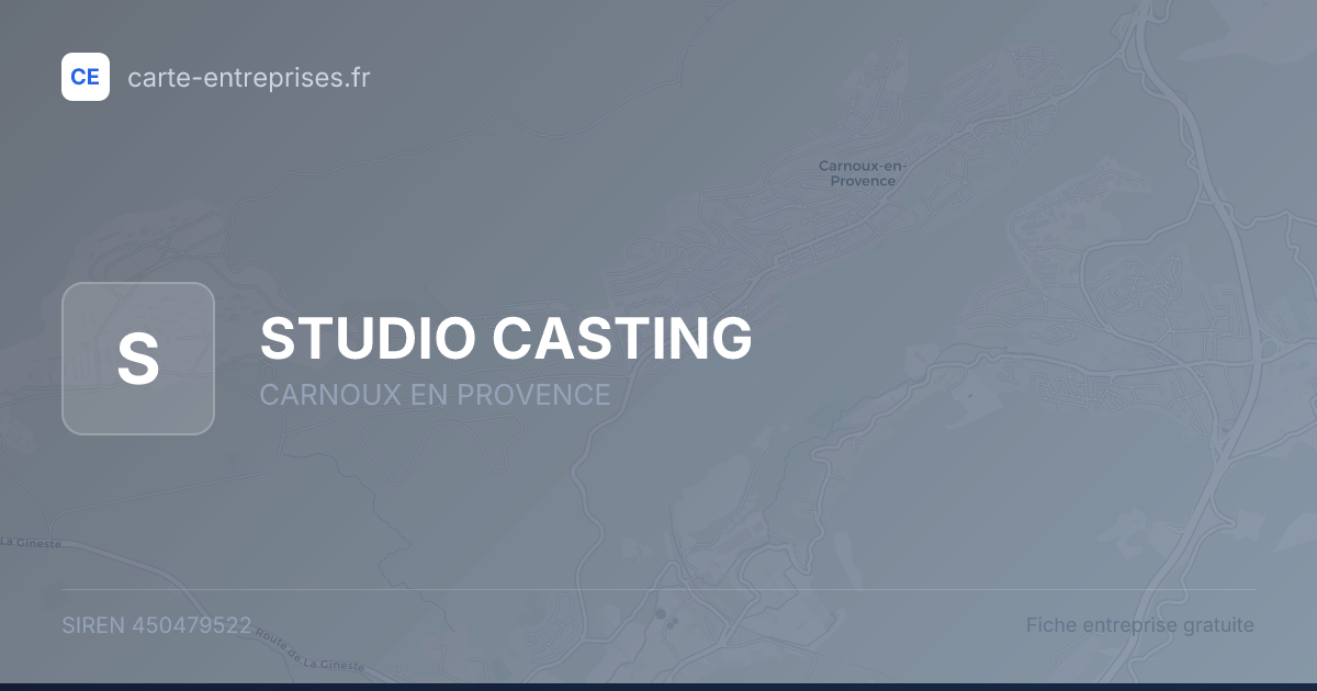 STUDIO CASTING — 450479522 — fiche entreprise