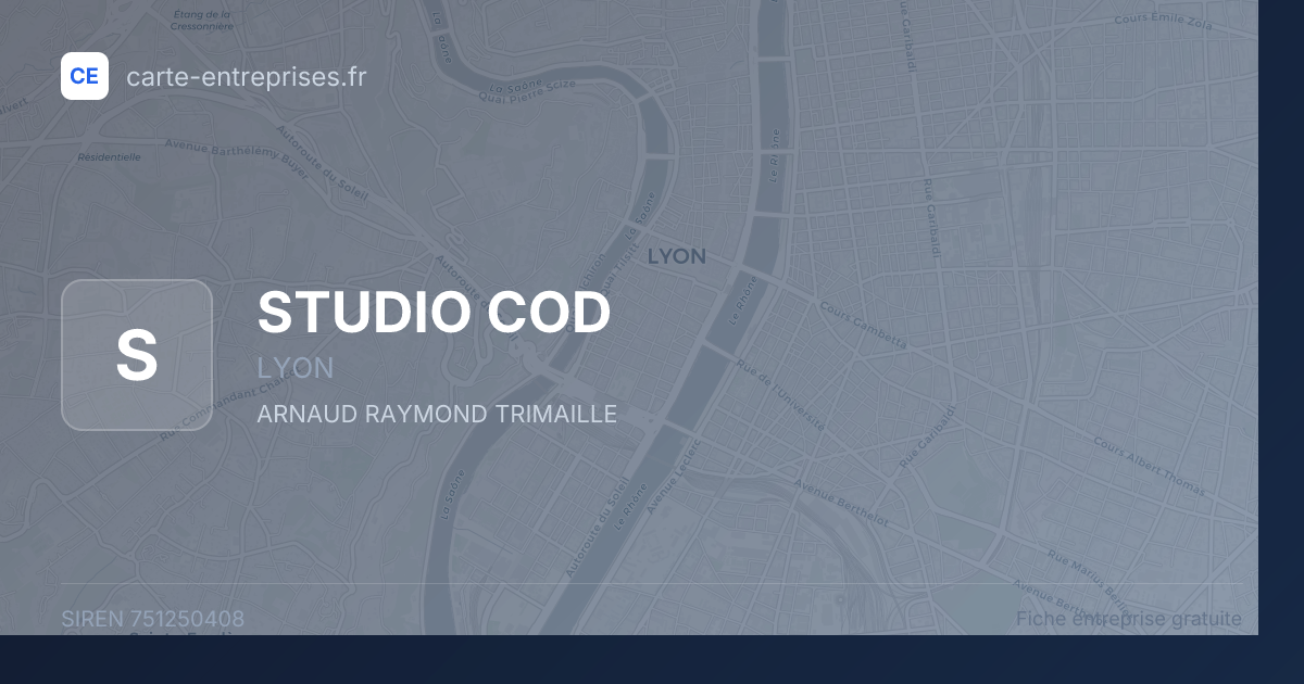 STUDIO COD — 751250408 — fiche entreprise