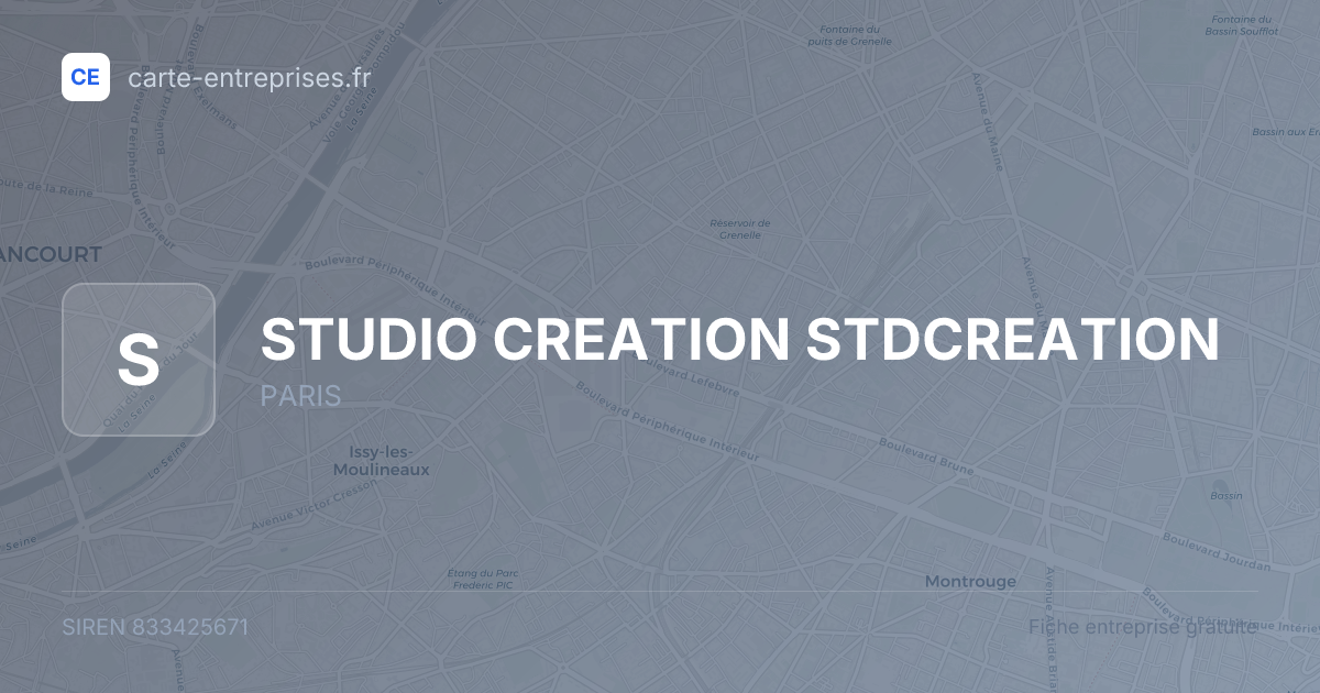 STUDIO CREATION STDCREATION — 833425671 — fiche entreprise