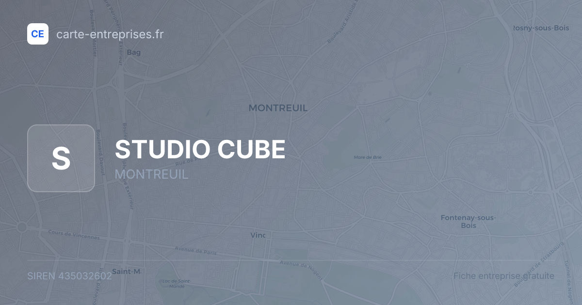 STUDIO CUBE — 435032602 — fiche entreprise