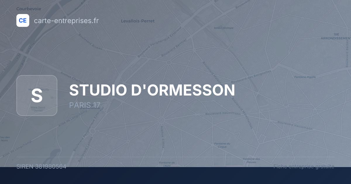 STUDIO D'ORMESSON — 381980564 — fiche entreprise
