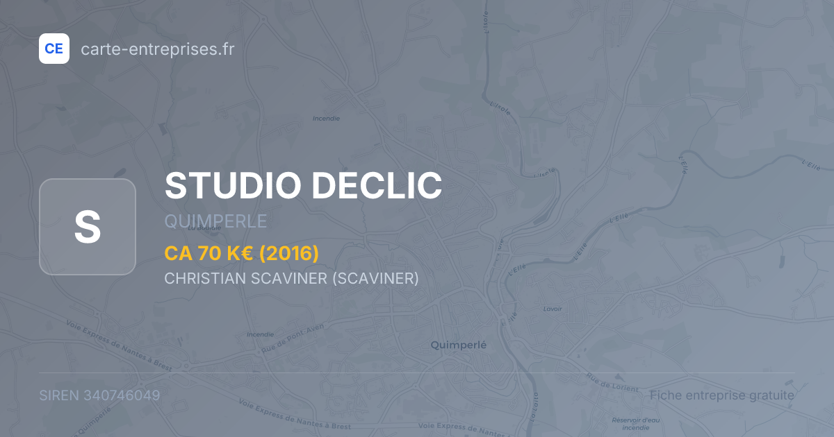 STUDIO DECLIC — 340746049 — fiche entreprise