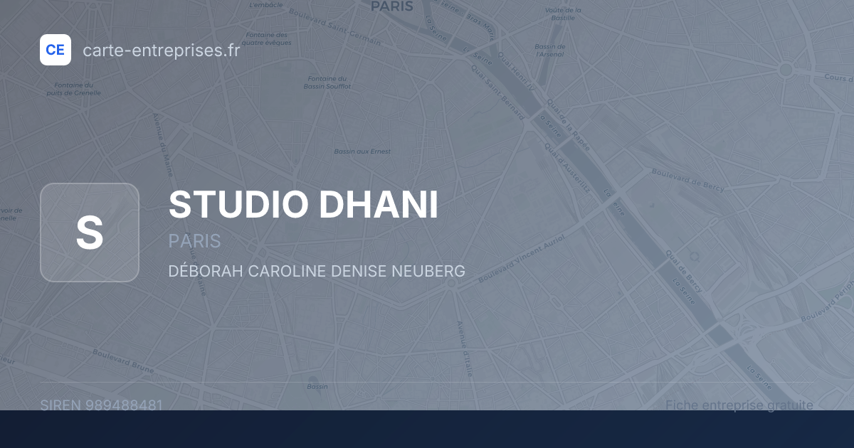 STUDIO DHANI — 989488481 — fiche entreprise