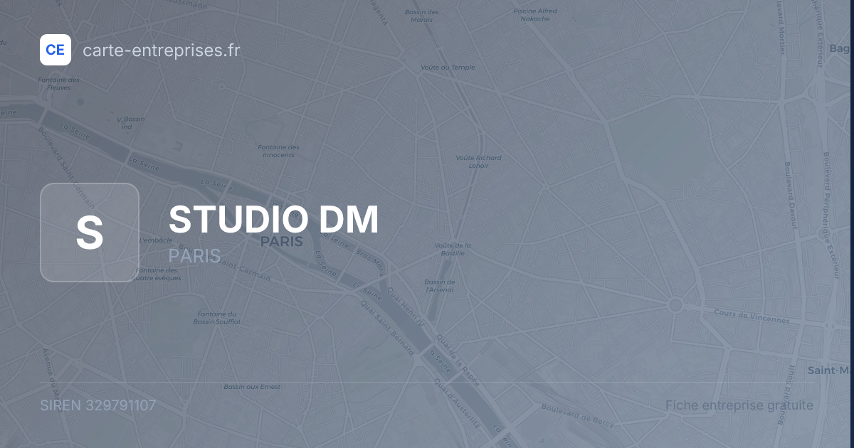 STUDIO DM — 329791107 — fiche entreprise