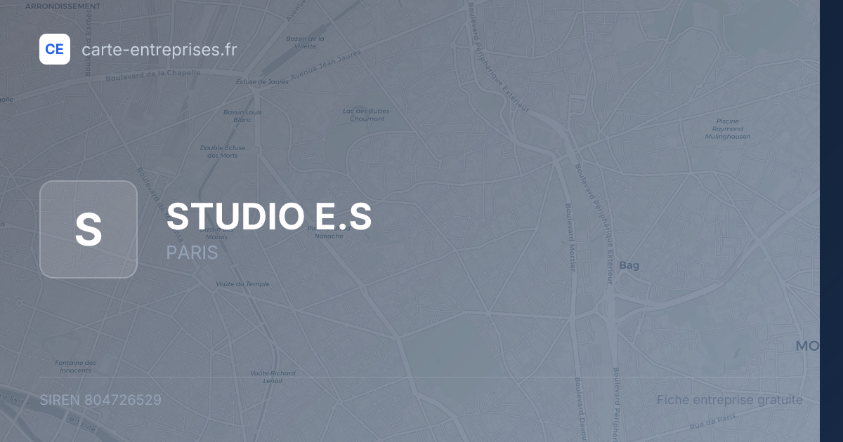 STUDIO E.S — 804726529 — fiche entreprise