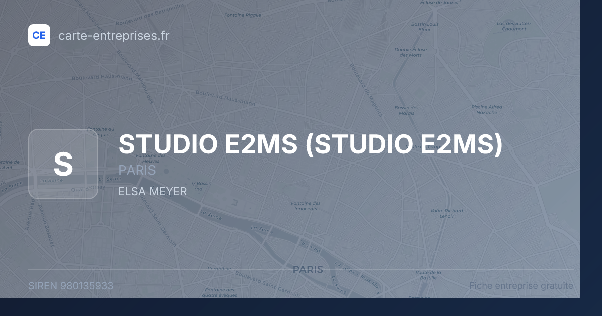 STUDIO E2MS — 980135933 — fiche entreprise