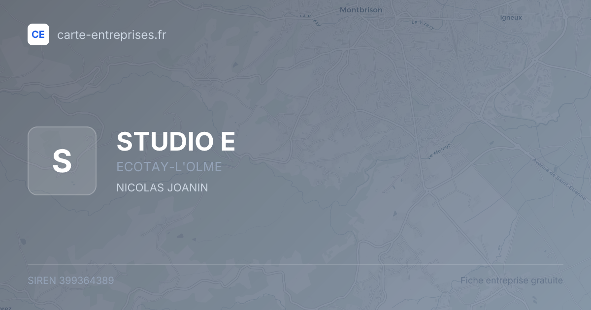 STUDIO E — 399364389 — fiche entreprise