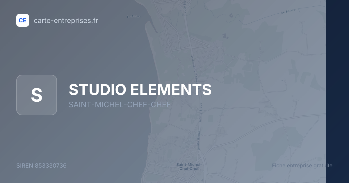 STUDIO ELEMENTS — 853330736 — fiche entreprise