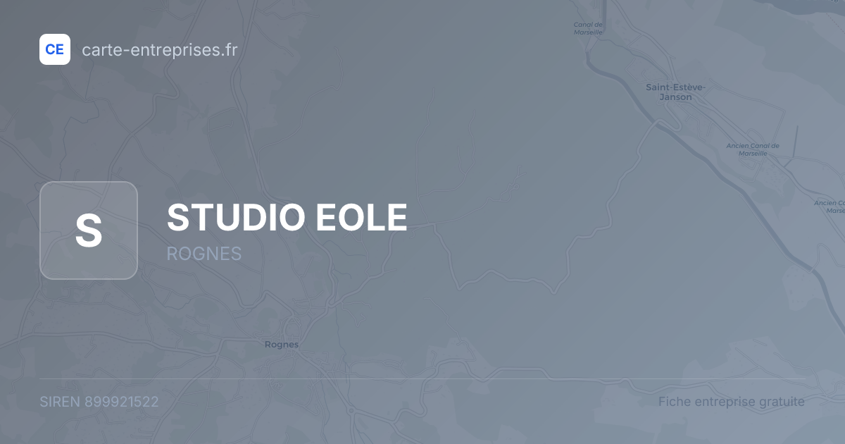 STUDIO EOLE — 899921522 — fiche entreprise
