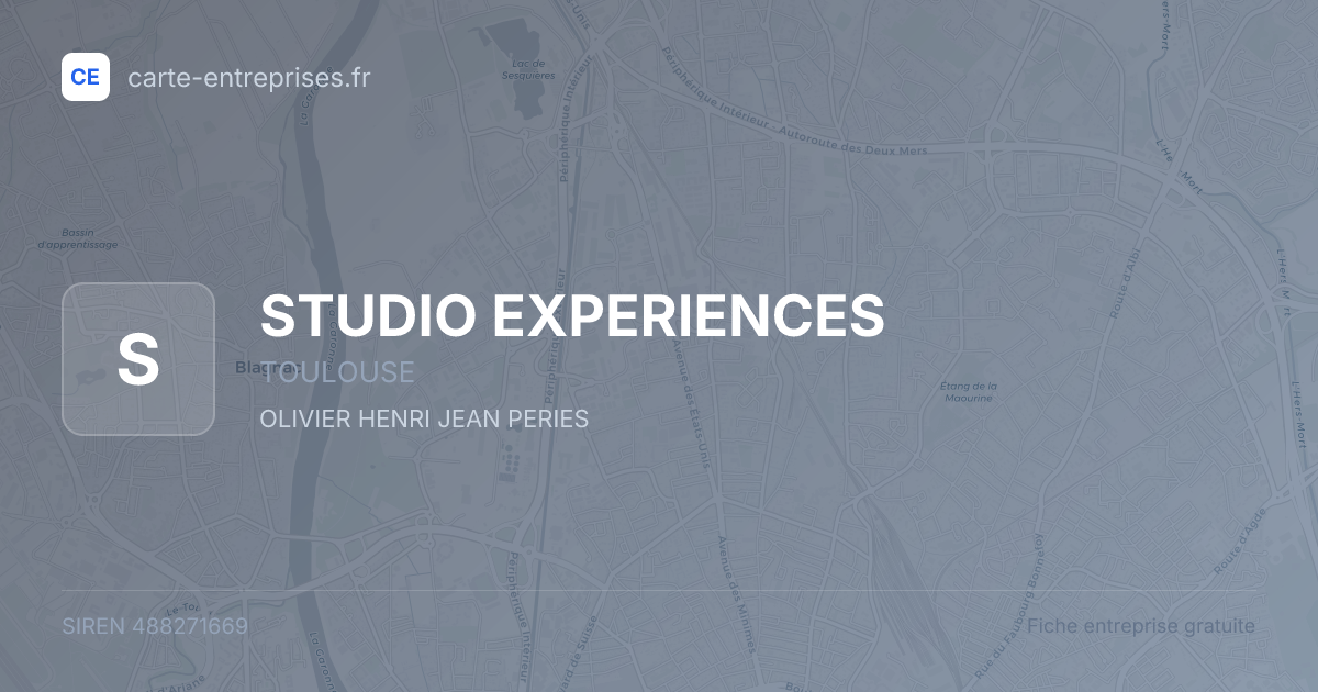 STUDIO EXPERIENCES — 488271669 — fiche entreprise