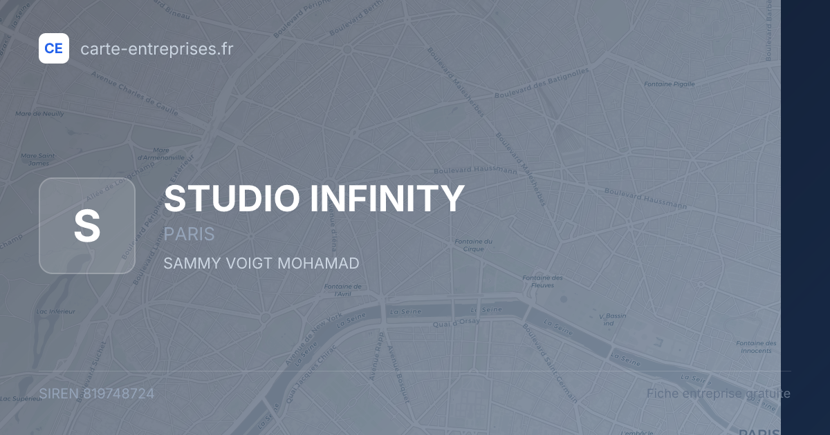 STUDIO INFINITY — 819748724 — fiche entreprise