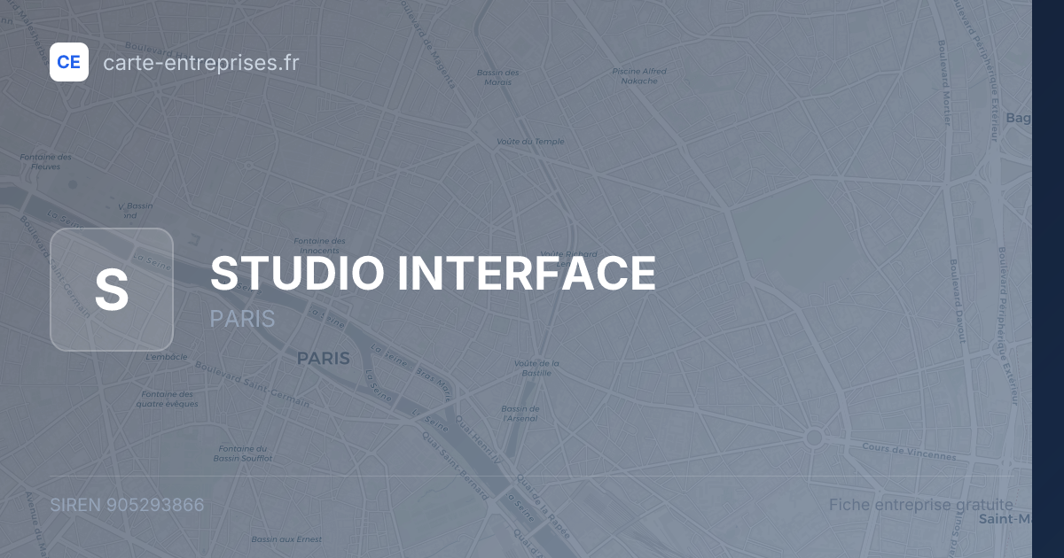 STUDIO INTERFACE — 905293866 — fiche entreprise