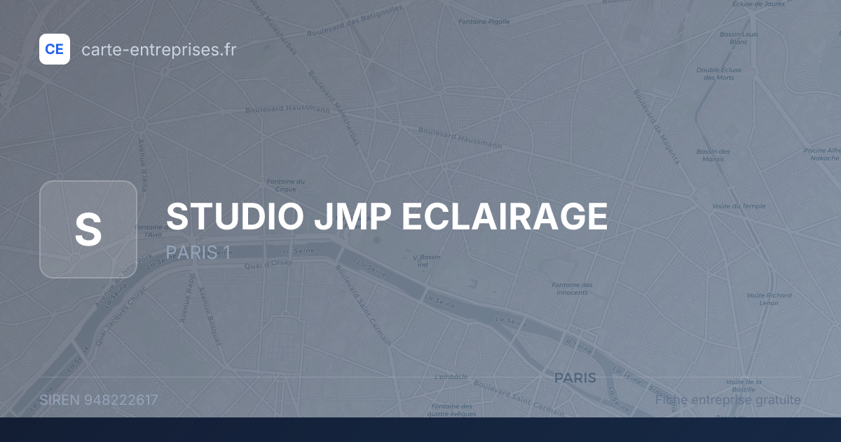 STUDIO JMP ECLAIRAGE — 948222617 — fiche entreprise