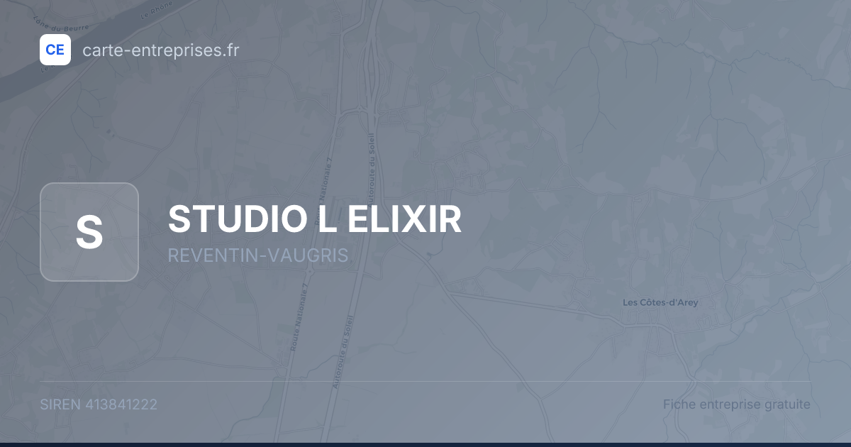 STUDIO L ELIXIR — 413841222 — fiche entreprise