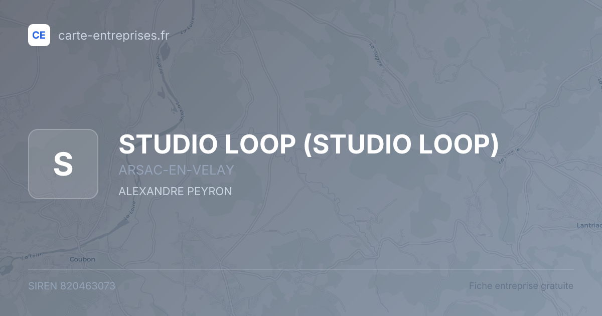 STUDIO LOOP — 820463073 — fiche entreprise