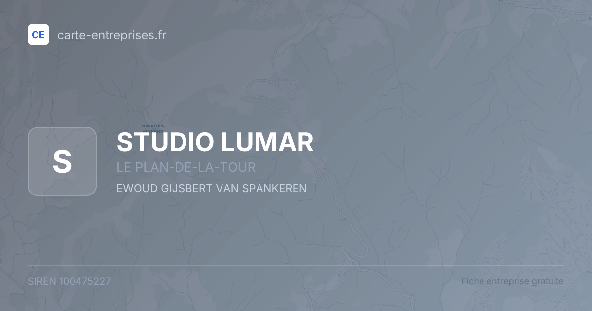 STUDIO LUMAR — 100475227 — fiche entreprise