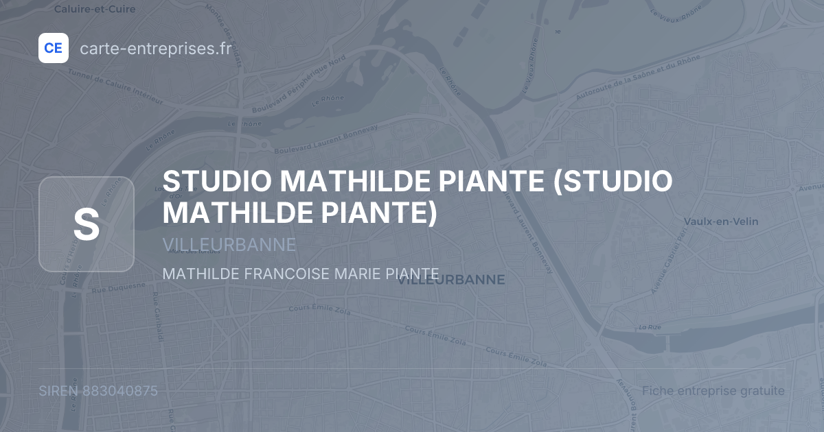 STUDIO MATHILDE PIANTE — 883040875 — fiche entreprise