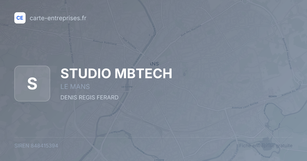 STUDIO MBTECH — 848415394 — fiche entreprise