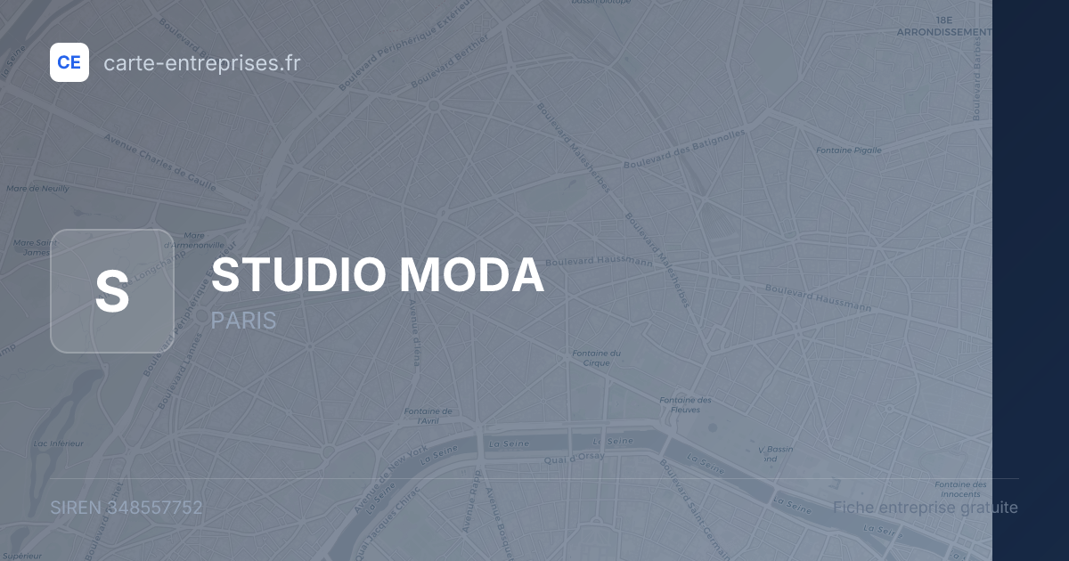 STUDIO MODA — 348557752 — fiche entreprise