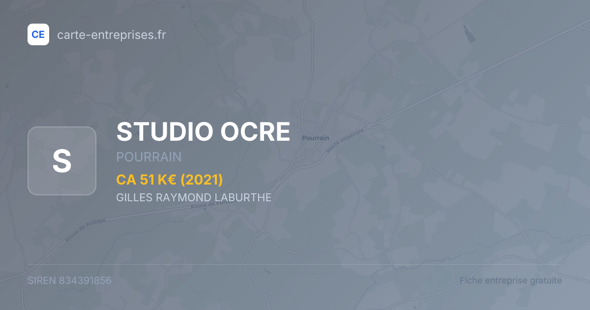 STUDIO OCRE — 834391856 — fiche entreprise