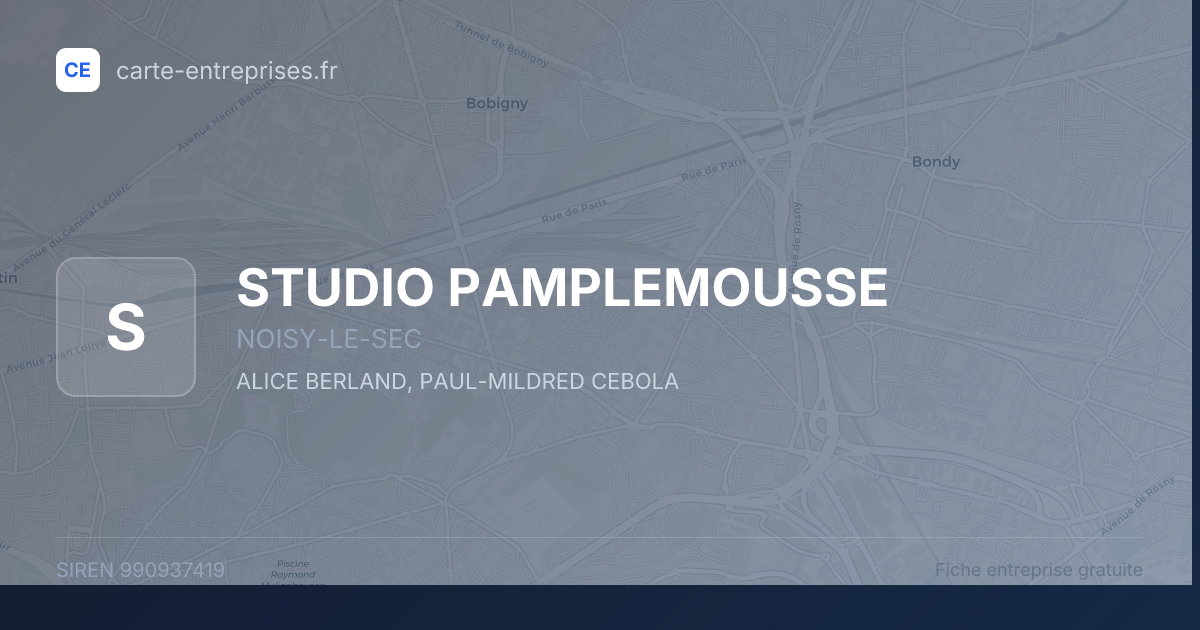 STUDIO PAMPLEMOUSSE — 990937419 — fiche entreprise