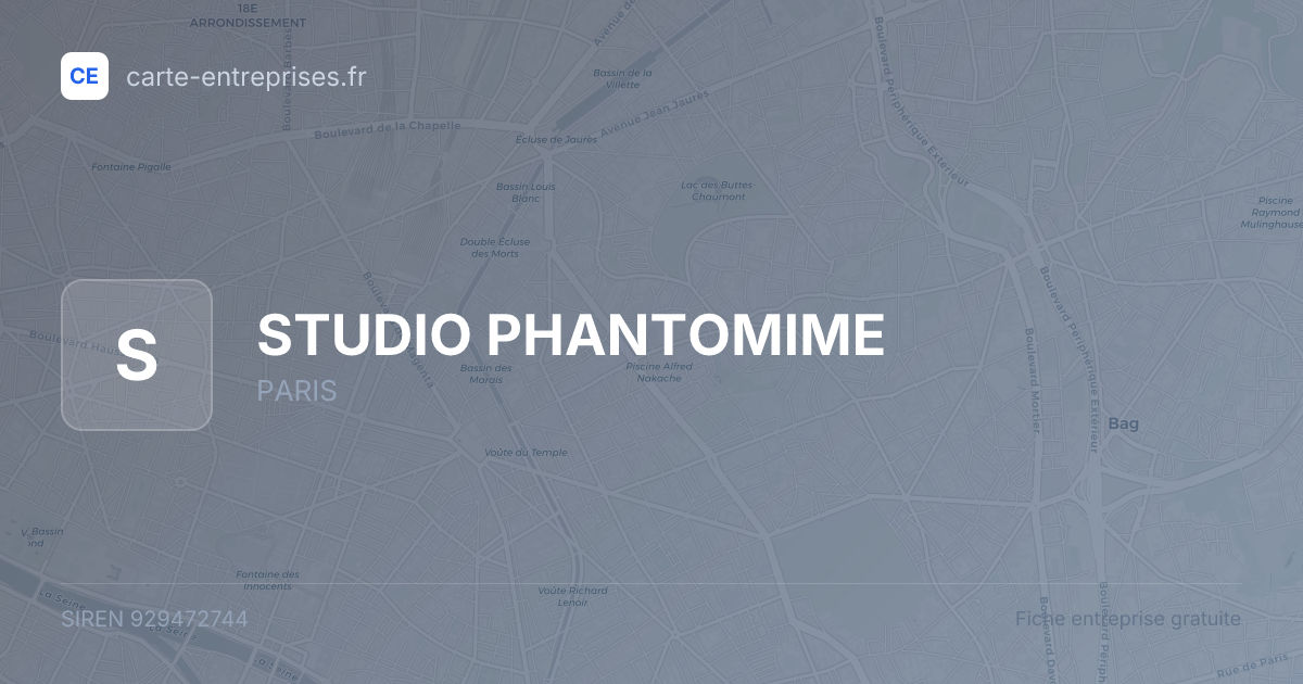STUDIO PHANTOMIME — 929472744 — fiche entreprise