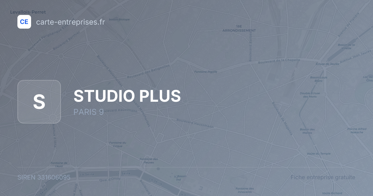 STUDIO PLUS — 331606095 — fiche entreprise