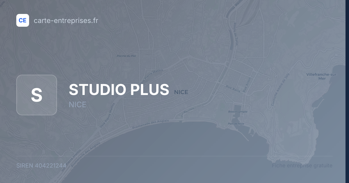 STUDIO PLUS — 404221244 — fiche entreprise