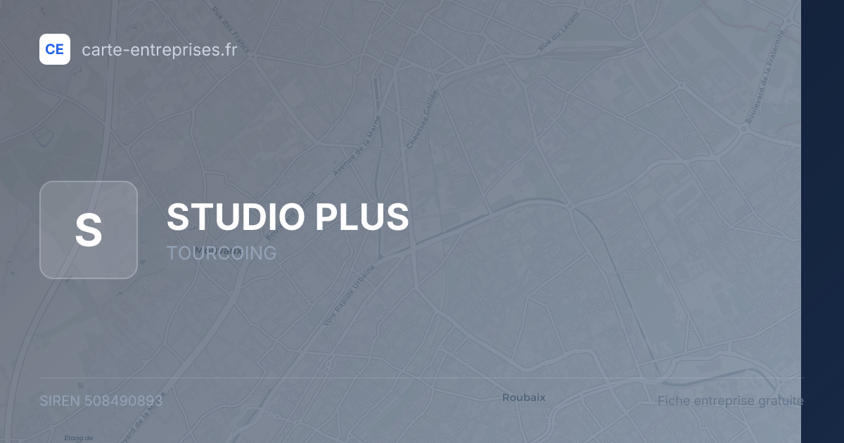 STUDIO PLUS — 508490893 — fiche entreprise