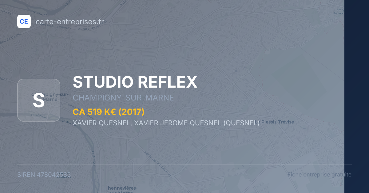 STUDIO REFLEX — 478042583 — fiche entreprise