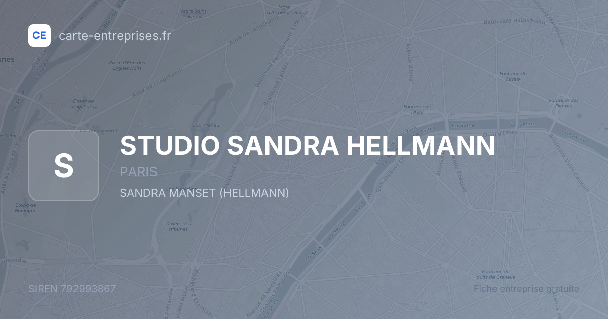 STUDIO SANDRA HELLMANN — 792993867 — fiche entreprise