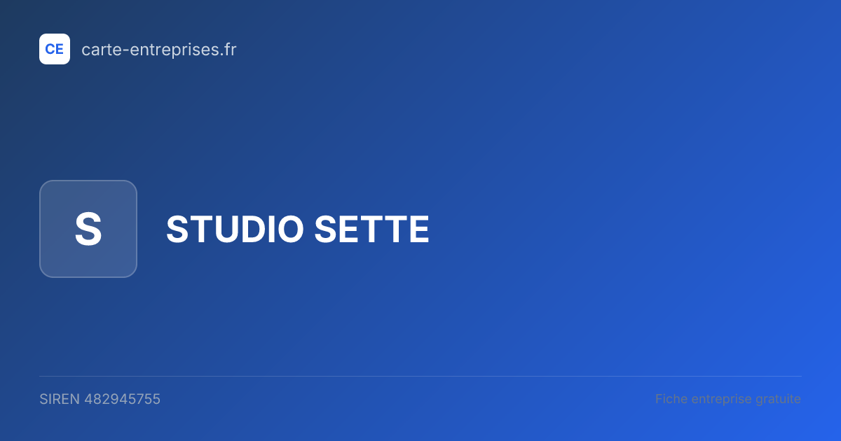 STUDIO SETTE — 482945755 — fiche entreprise