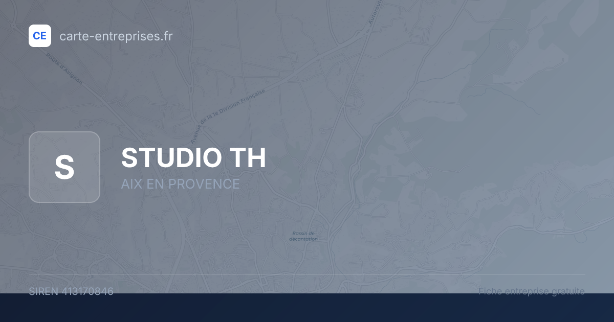 STUDIO TH — 413170846 — fiche entreprise