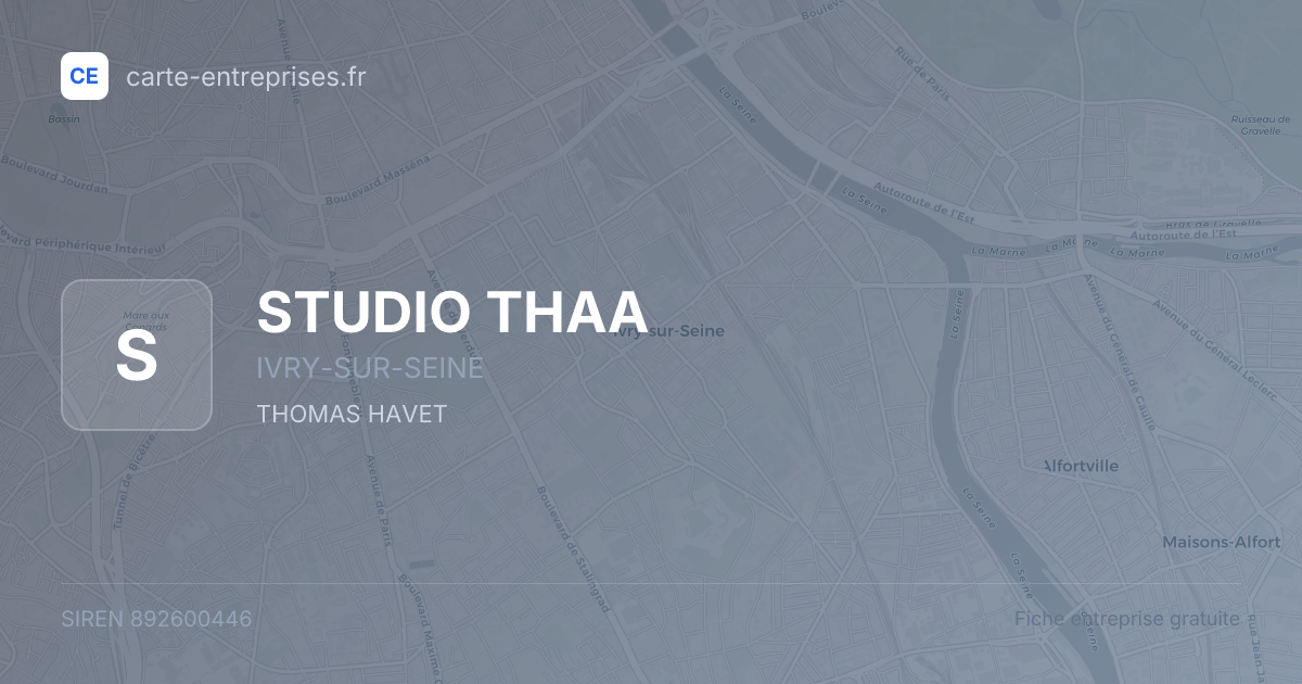 STUDIO THAA — 892600446 — fiche entreprise