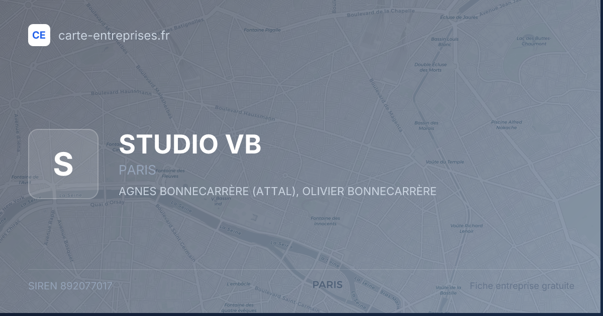 STUDIO VB — 892077017 — fiche entreprise