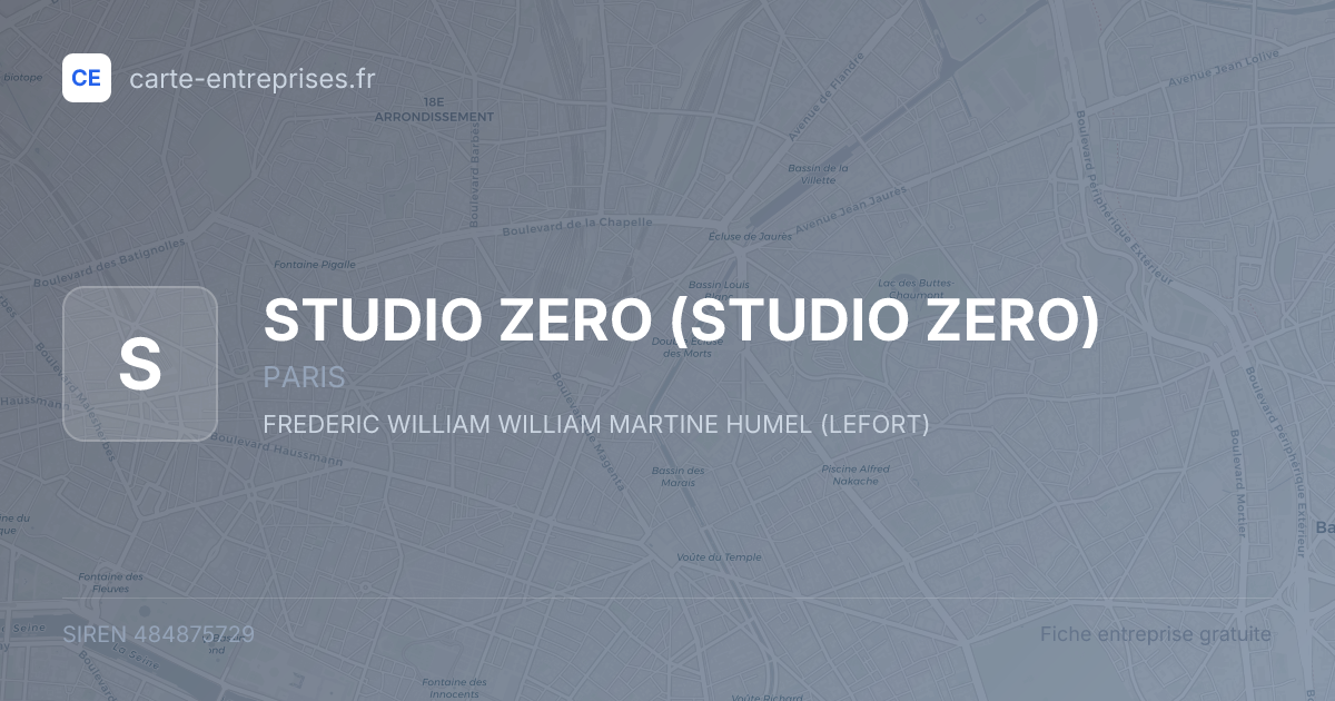 STUDIO ZERO — 484875729 — fiche entreprise